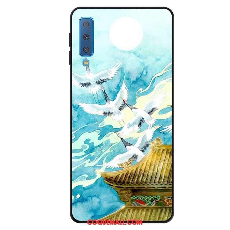 Étui Samsung Galaxy A7 2018 Protection Téléphone Portable Art, Coque Samsung Galaxy A7 2018 Vent Bleu