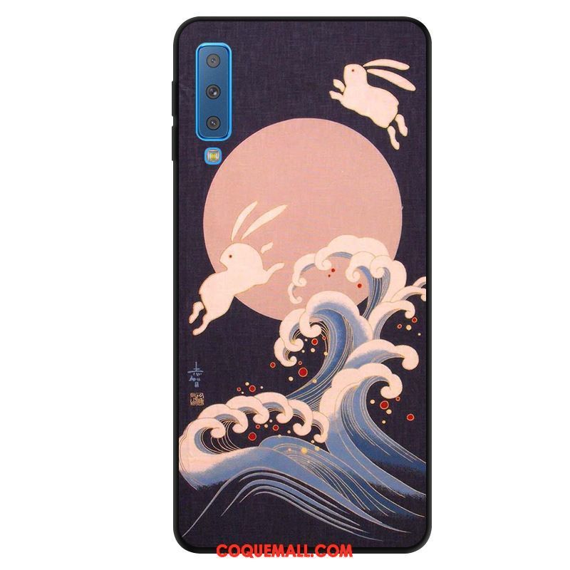 Étui Samsung Galaxy A7 2018 Protection Téléphone Portable Art, Coque Samsung Galaxy A7 2018 Vent Bleu