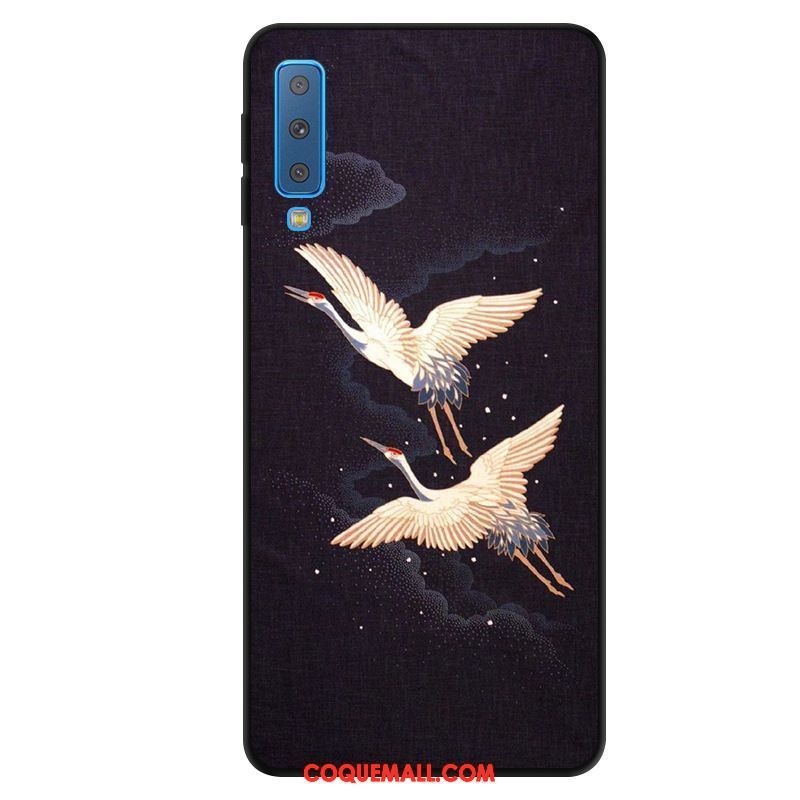 Étui Samsung Galaxy A7 2018 Protection Téléphone Portable Art, Coque Samsung Galaxy A7 2018 Vent Bleu