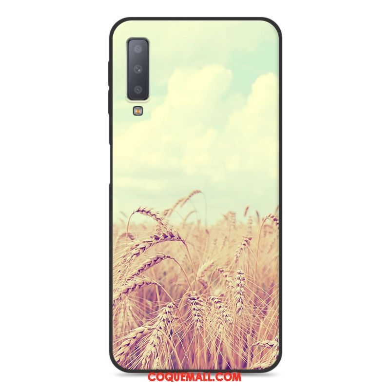 Étui Samsung Galaxy A7 2018 Tout Compris Incassable Protection, Coque Samsung Galaxy A7 2018 Jaune Téléphone Portable