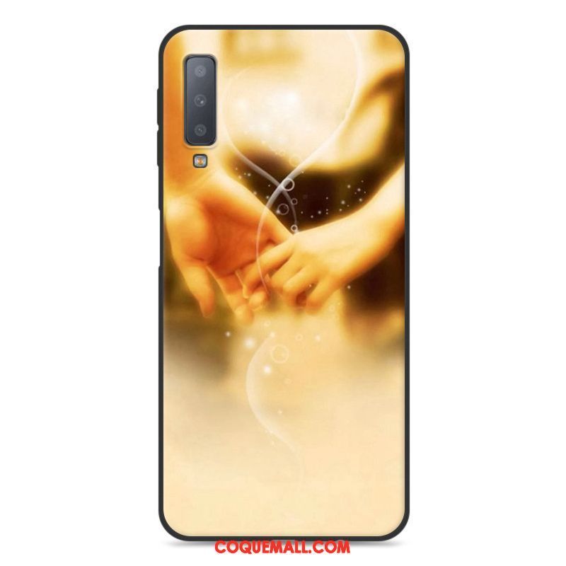 Étui Samsung Galaxy A7 2018 Tout Compris Incassable Protection, Coque Samsung Galaxy A7 2018 Jaune Téléphone Portable