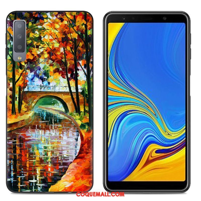 Étui Samsung Galaxy A7 2018 Téléphone Portable Créatif Protection, Coque Samsung Galaxy A7 2018 Peinture Fluide Doux