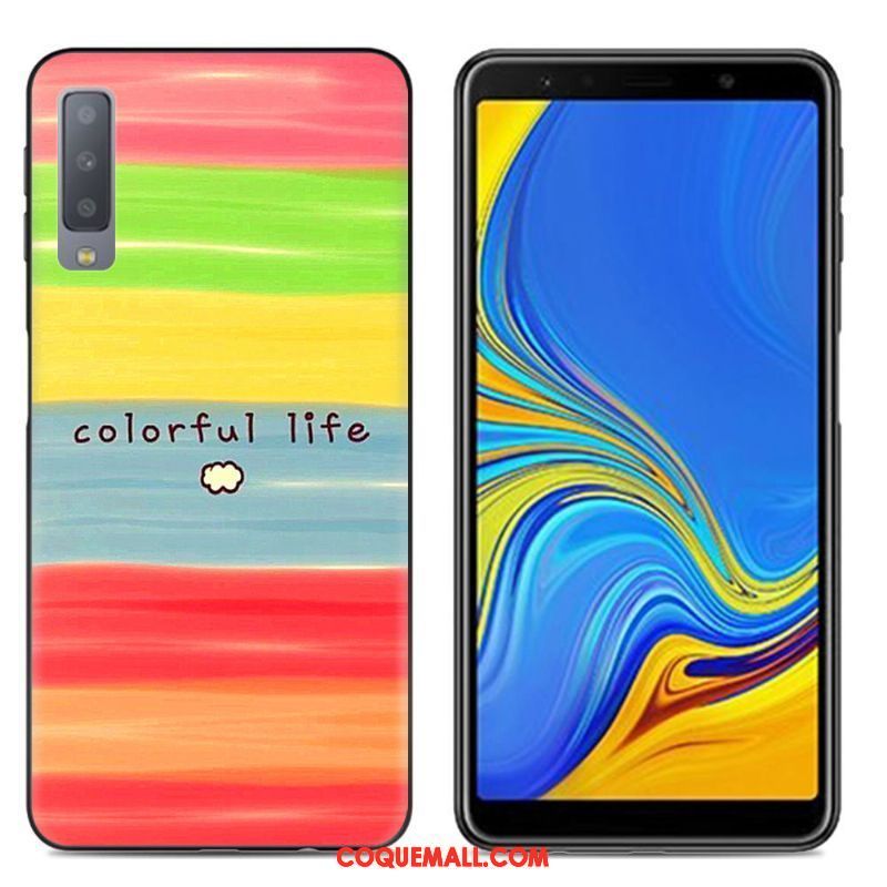 Étui Samsung Galaxy A7 2018 Téléphone Portable Créatif Protection, Coque Samsung Galaxy A7 2018 Peinture Fluide Doux