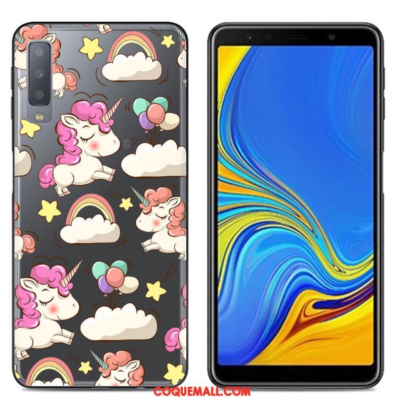 Étui Samsung Galaxy A7 2018 Téléphone Portable Créatif Protection, Coque Samsung Galaxy A7 2018 Peinture Fluide Doux