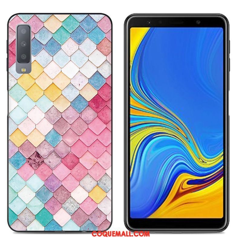 Étui Samsung Galaxy A7 2018 Téléphone Portable Créatif Protection, Coque Samsung Galaxy A7 2018 Peinture Fluide Doux