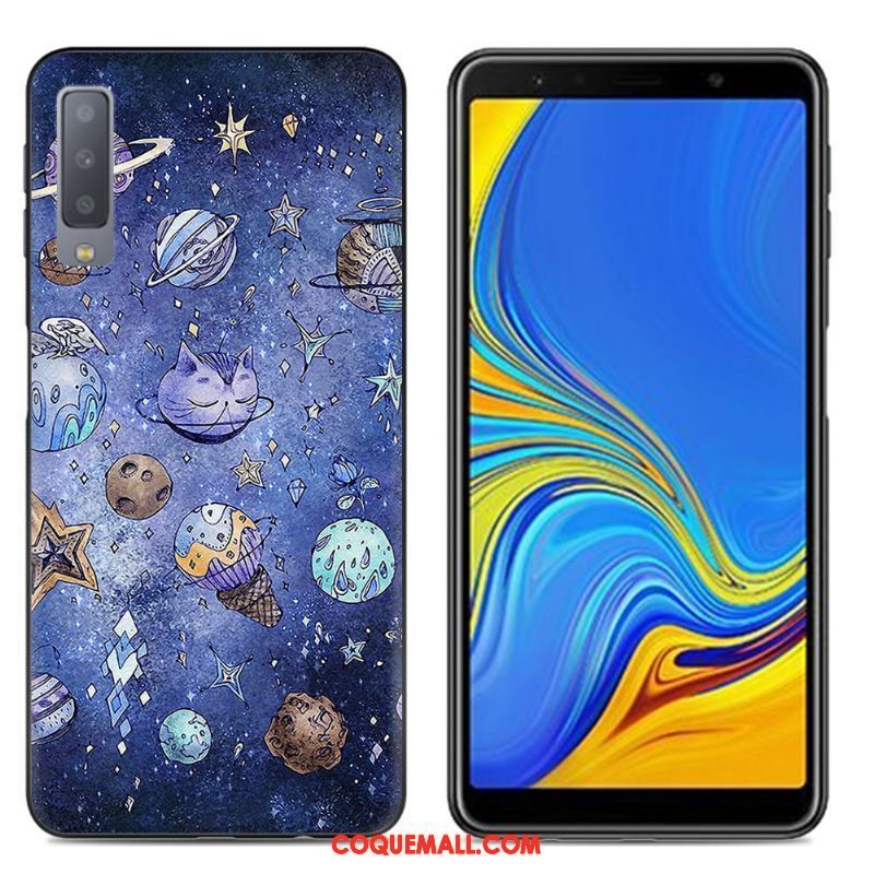 Étui Samsung Galaxy A7 2018 Téléphone Portable Créatif Protection, Coque Samsung Galaxy A7 2018 Peinture Fluide Doux