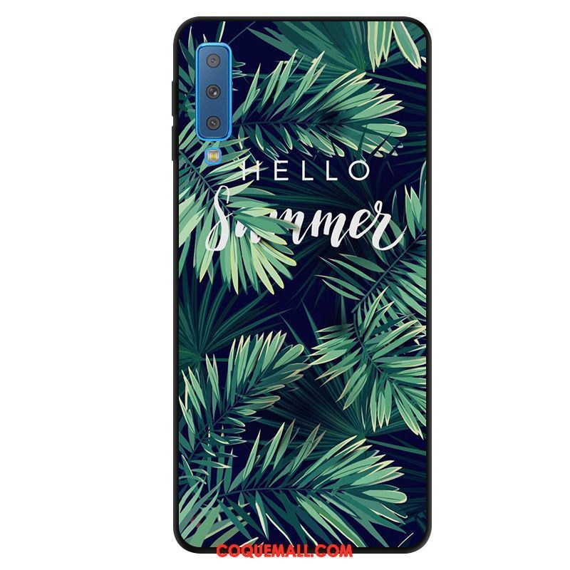 Étui Samsung Galaxy A7 2018 Téléphone Portable Noir Simple, Coque Samsung Galaxy A7 2018 Petit Protection