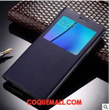 Étui Samsung Galaxy A7 2018 Étoile Noir Étui En Cuir, Coque Samsung Galaxy A7 2018 Téléphone Portable Ouvrir La Fenêtre