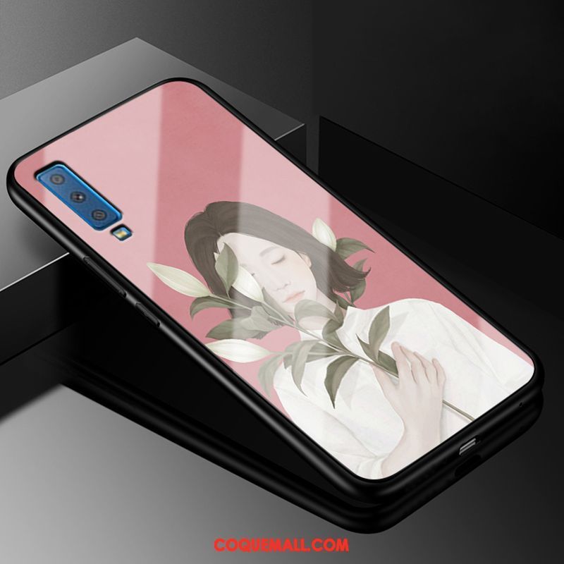 Étui Samsung Galaxy A7 2018 Étoile Personnalité Tout Compris, Coque Samsung Galaxy A7 2018 Incassable Rose