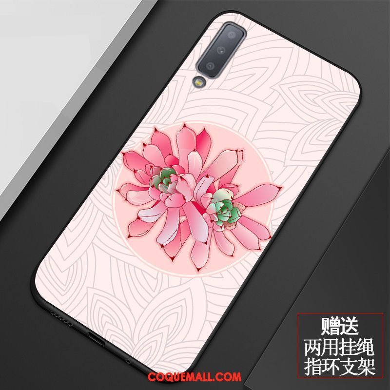 Étui Samsung Galaxy A7 2018 Étoile Téléphone Portable Incassable, Coque Samsung Galaxy A7 2018 Protection Rose