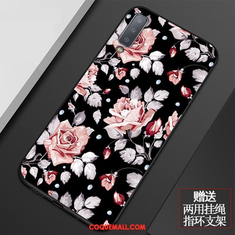 Étui Samsung Galaxy A7 2018 Étoile Téléphone Portable Incassable, Coque Samsung Galaxy A7 2018 Protection Rose