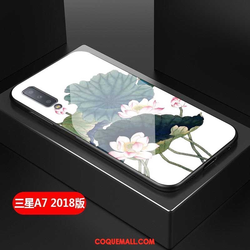 Étui Samsung Galaxy A7 2018 Étoile Verre Simple, Coque Samsung Galaxy A7 2018 Fluide Doux Fleur