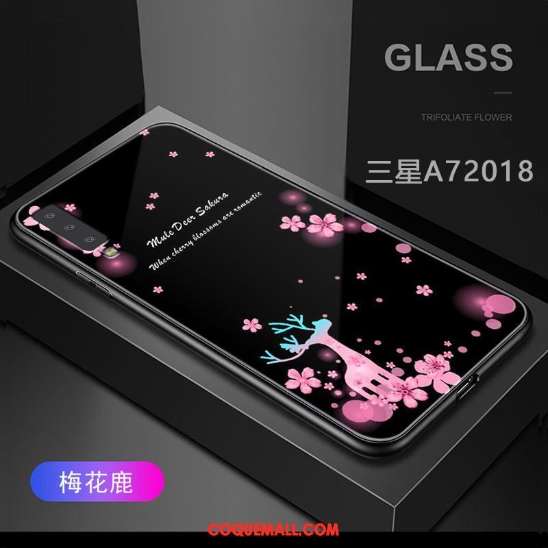 Étui Samsung Galaxy A7 2018 Étoile Violet Téléphone Portable, Coque Samsung Galaxy A7 2018 Protection Fluide Doux