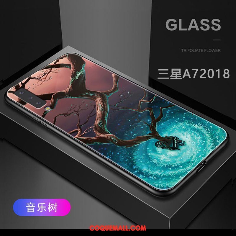 Étui Samsung Galaxy A7 2018 Étoile Violet Téléphone Portable, Coque Samsung Galaxy A7 2018 Protection Fluide Doux