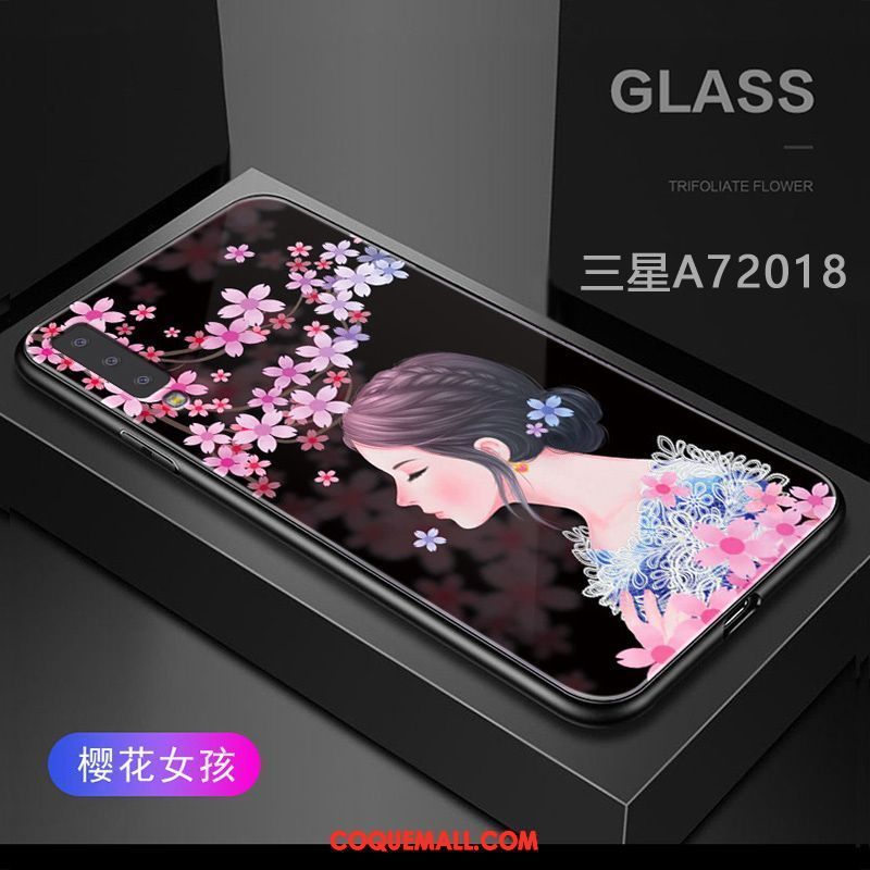 Étui Samsung Galaxy A7 2018 Étoile Violet Téléphone Portable, Coque Samsung Galaxy A7 2018 Protection Fluide Doux