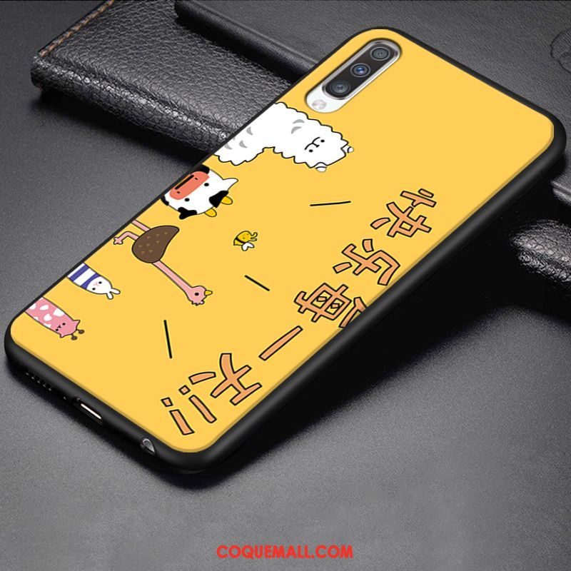 Étui Samsung Galaxy A70 Dessin Animé Charmant Incassable, Coque Samsung Galaxy A70 Silicone Jaune