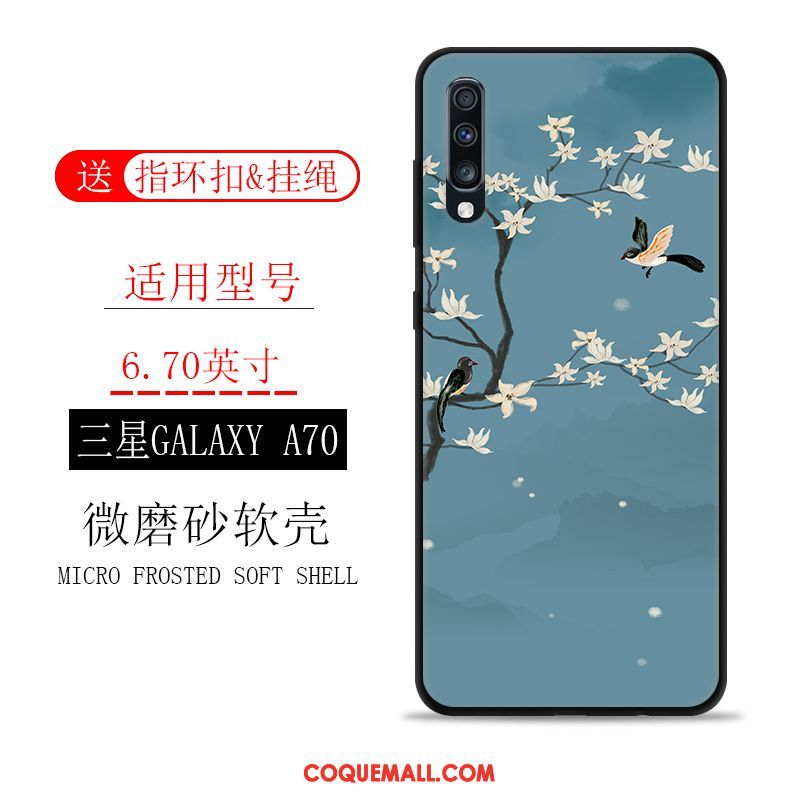 Étui Samsung Galaxy A70 Encre Silicone Téléphone Portable, Coque Samsung Galaxy A70 Paysage Fluide Doux