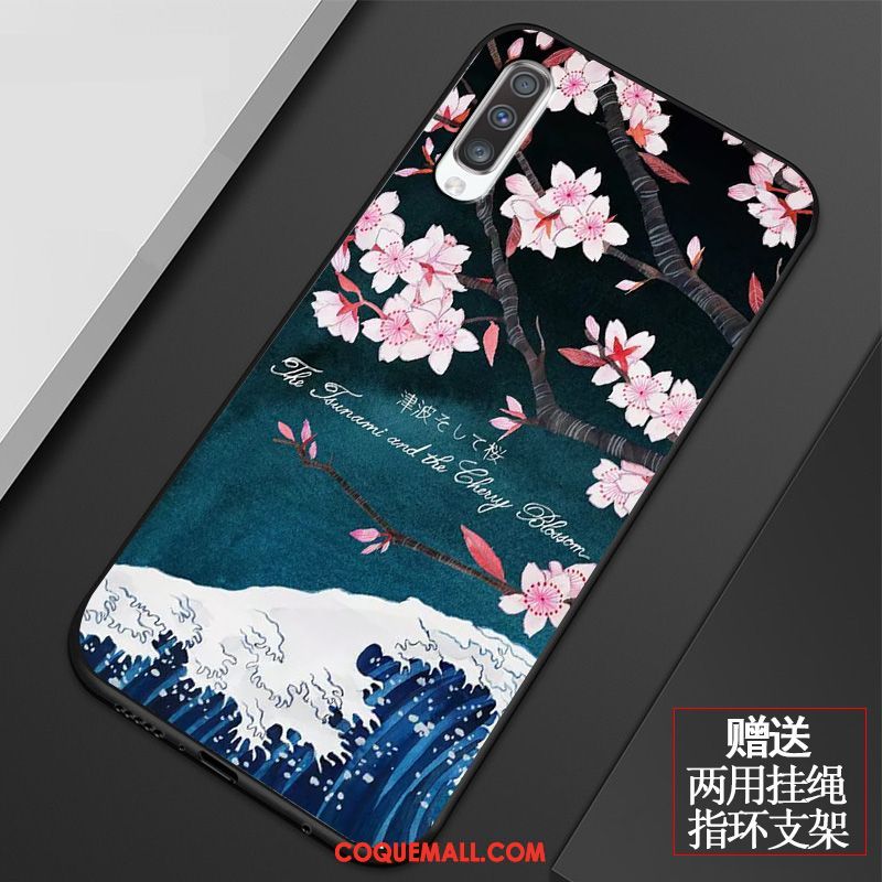 Étui Samsung Galaxy A70 Frais Silicone Tout Compris, Coque Samsung Galaxy A70 Vintage Art