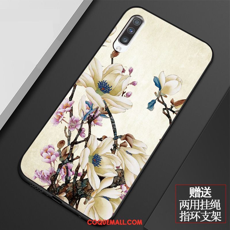 Étui Samsung Galaxy A70 Frais Silicone Tout Compris, Coque Samsung Galaxy A70 Vintage Art