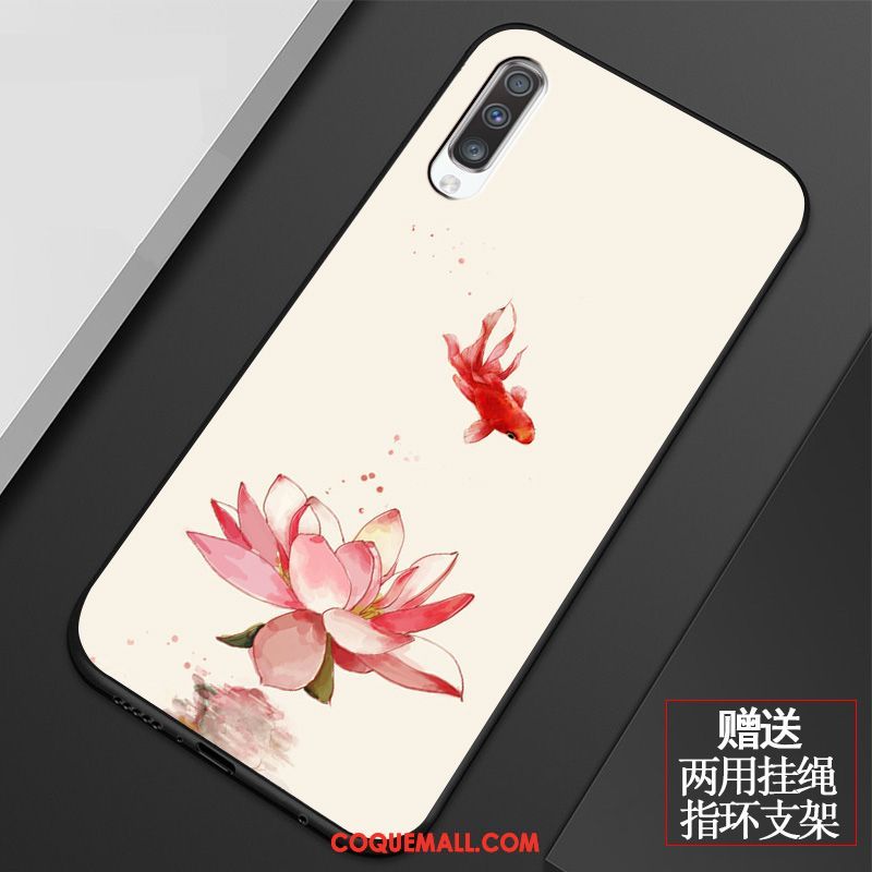 Étui Samsung Galaxy A70 Frais Silicone Tout Compris, Coque Samsung Galaxy A70 Vintage Art