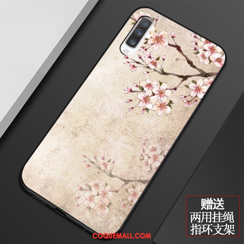 Étui Samsung Galaxy A70 Frais Silicone Tout Compris, Coque Samsung Galaxy A70 Vintage Art