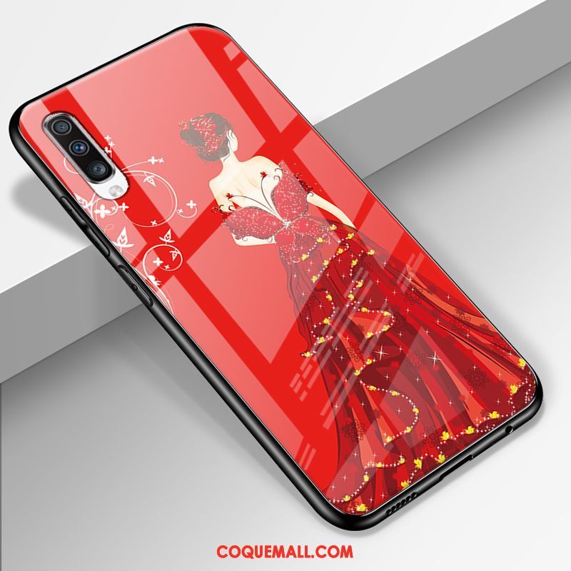 Étui Samsung Galaxy A70 Net Rouge Marque De Tendance Tout Compris, Coque Samsung Galaxy A70 Yarn Téléphone Portable