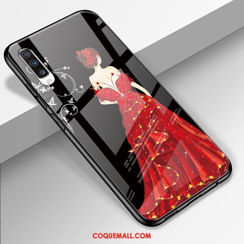 Étui Samsung Galaxy A70 Net Rouge Marque De Tendance Tout Compris, Coque Samsung Galaxy A70 Yarn Téléphone Portable