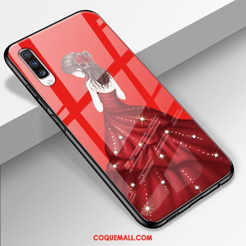 Étui Samsung Galaxy A70 Net Rouge Marque De Tendance Tout Compris, Coque Samsung Galaxy A70 Yarn Téléphone Portable