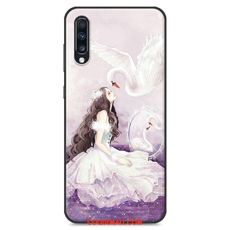 Étui Samsung Galaxy A70 Personnalité Protection Bleu, Coque Samsung Galaxy A70 Marque De Tendance Téléphone Portable