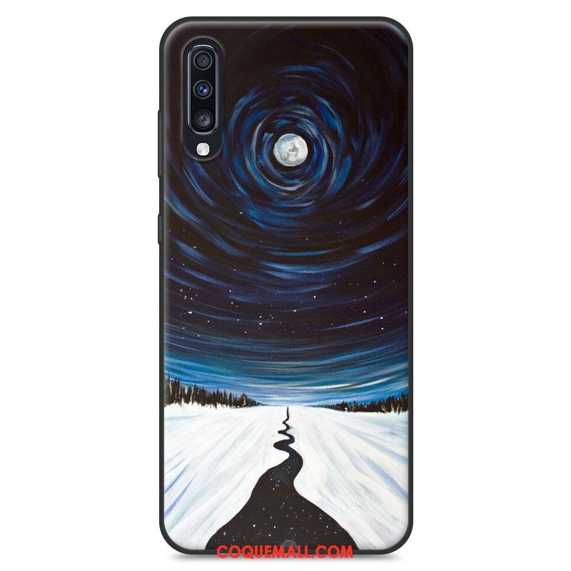 Étui Samsung Galaxy A70 Personnalité Protection Bleu, Coque Samsung Galaxy A70 Marque De Tendance Téléphone Portable