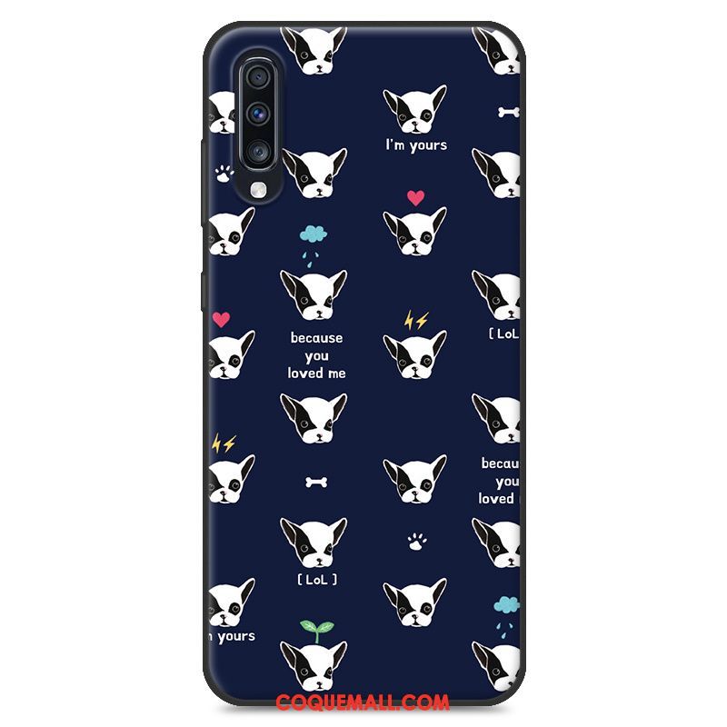 Étui Samsung Galaxy A70 Personnalité Protection Bleu, Coque Samsung Galaxy A70 Marque De Tendance Téléphone Portable