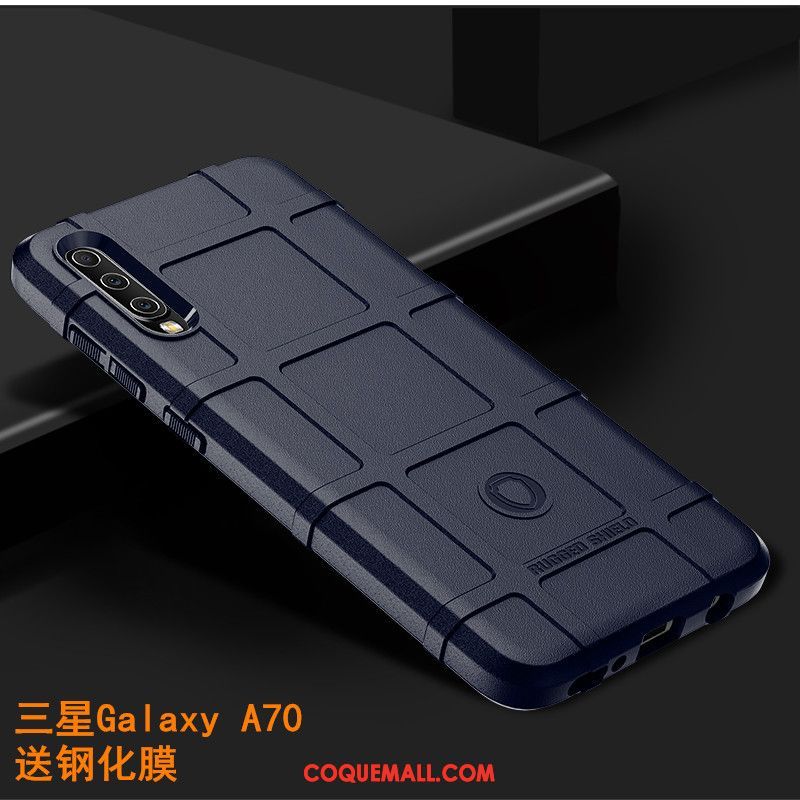 Étui Samsung Galaxy A70 Personnalité Téléphone Portable Tout Compris, Coque Samsung Galaxy A70 Délavé En Daim Antidérapant