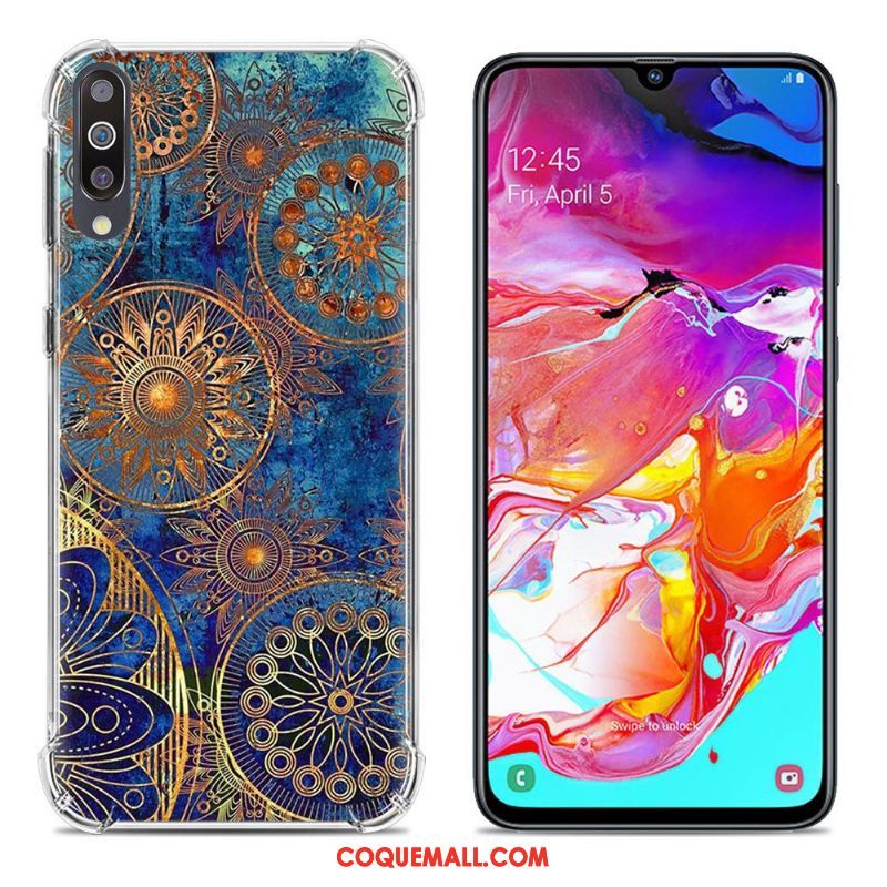 Étui Samsung Galaxy A70 Protection Peinture Téléphone Portable, Coque Samsung Galaxy A70 Créatif Fluide Doux