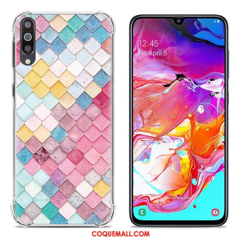 Étui Samsung Galaxy A70 Protection Peinture Téléphone Portable, Coque Samsung Galaxy A70 Créatif Fluide Doux