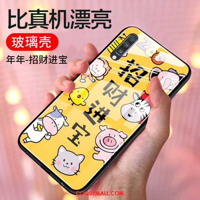 Étui Samsung Galaxy A70 Silicone Incassable Style Chinois, Coque Samsung Galaxy A70 Protection Blanc