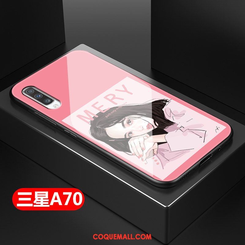 Étui Samsung Galaxy A70 Tout Compris Fluide Doux Silicone, Coque Samsung Galaxy A70 Dessin Animé Bleu