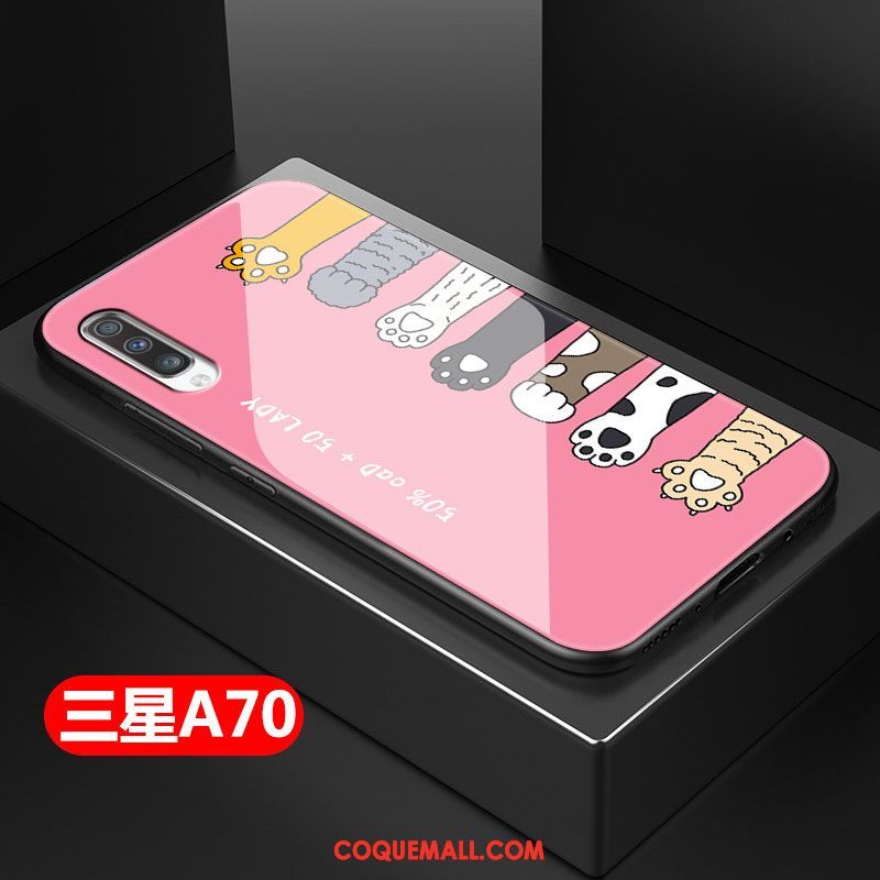 Étui Samsung Galaxy A70 Tout Compris Fluide Doux Silicone, Coque Samsung Galaxy A70 Dessin Animé Bleu