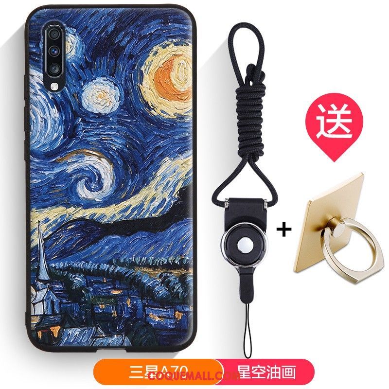 Étui Samsung Galaxy A70 Étoile Téléphone Portable Fluide Doux, Coque Samsung Galaxy A70 Gaufrage Dessin Animé