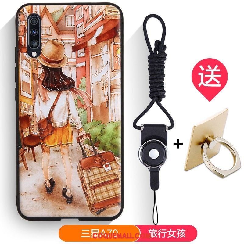 Étui Samsung Galaxy A70 Étoile Téléphone Portable Fluide Doux, Coque Samsung Galaxy A70 Gaufrage Dessin Animé