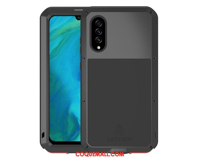 Étui Samsung Galaxy A70s Border Téléphone Portable Protection, Coque Samsung Galaxy A70s Trois Défenses Métal