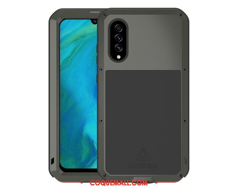 Étui Samsung Galaxy A70s Border Téléphone Portable Protection, Coque Samsung Galaxy A70s Trois Défenses Métal