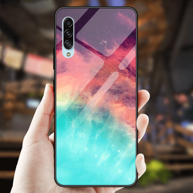 Étui Samsung Galaxy A70s Miroir Étoile Couleur Unie, Coque Samsung Galaxy A70s Dégradé Téléphone Portable