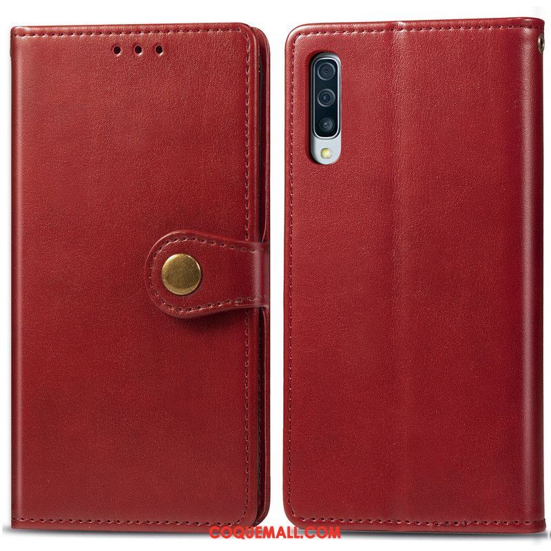 Étui Samsung Galaxy A70s Ornements Suspendus Rouge Couleur Unie, Coque Samsung Galaxy A70s Étoile Protection