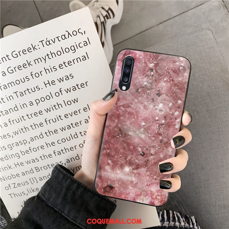 Étui Samsung Galaxy A70s Tendance Losange Noir, Coque Samsung Galaxy A70s Ornements Suspendus Étoile