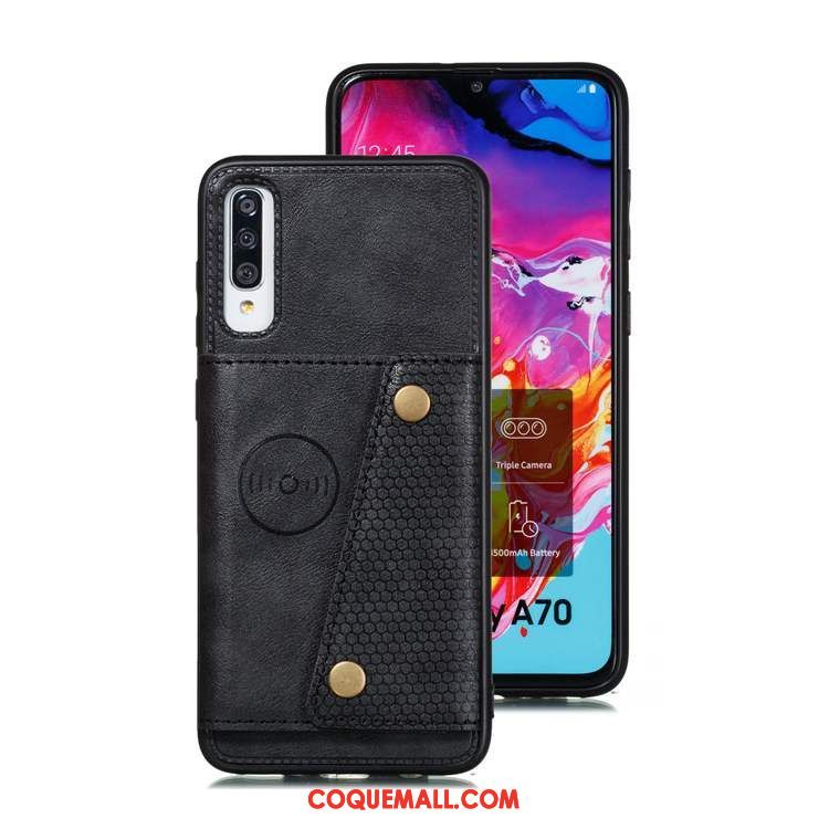 Étui Samsung Galaxy A70s Téléphone Portable Silicone Protection, Coque Samsung Galaxy A70s Bleu En Cuir