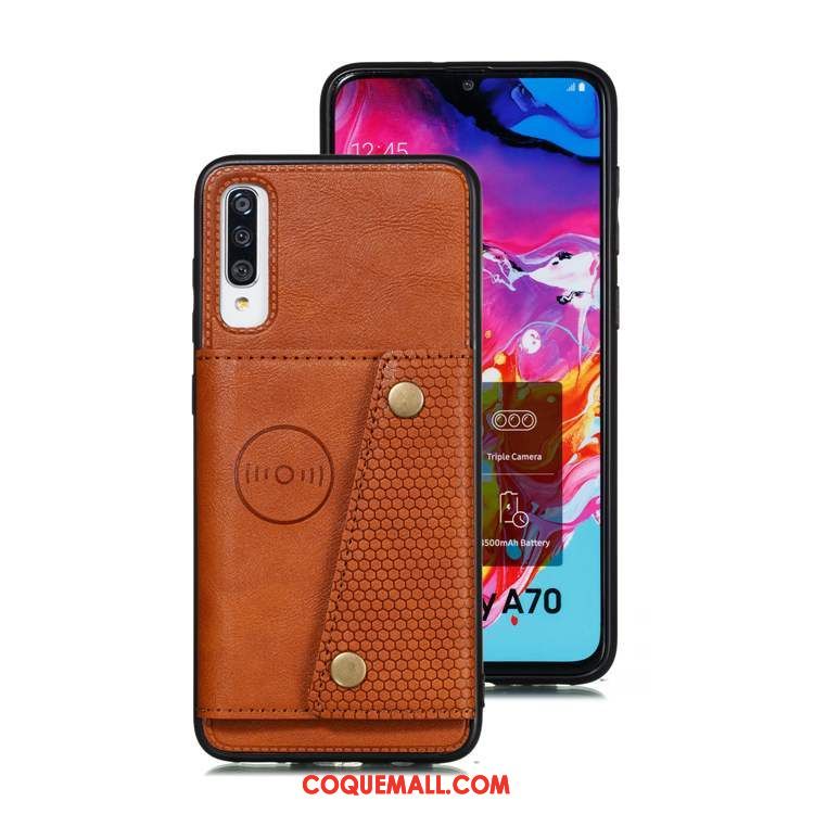 Étui Samsung Galaxy A70s Téléphone Portable Silicone Protection, Coque Samsung Galaxy A70s Bleu En Cuir