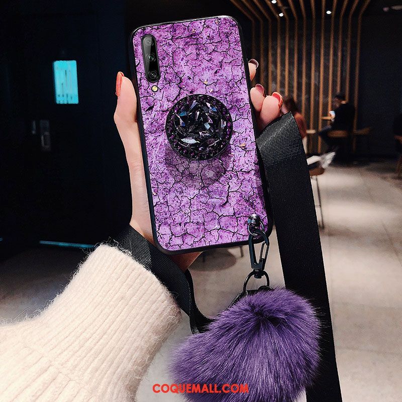 Étui Samsung Galaxy A70s Violet Support Étoile, Coque Samsung Galaxy A70s Net Rouge Vent