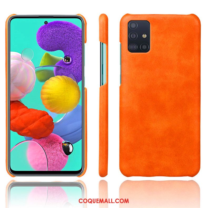 Étui Samsung Galaxy A71 Créatif Protection Étoile, Coque Samsung Galaxy A71 Net Rouge Tendance Orange