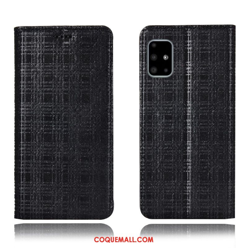 Étui Samsung Galaxy A71 Cuir Véritable Protection Velours, Coque Samsung Galaxy A71 Modèle Fleurie Tout Compris