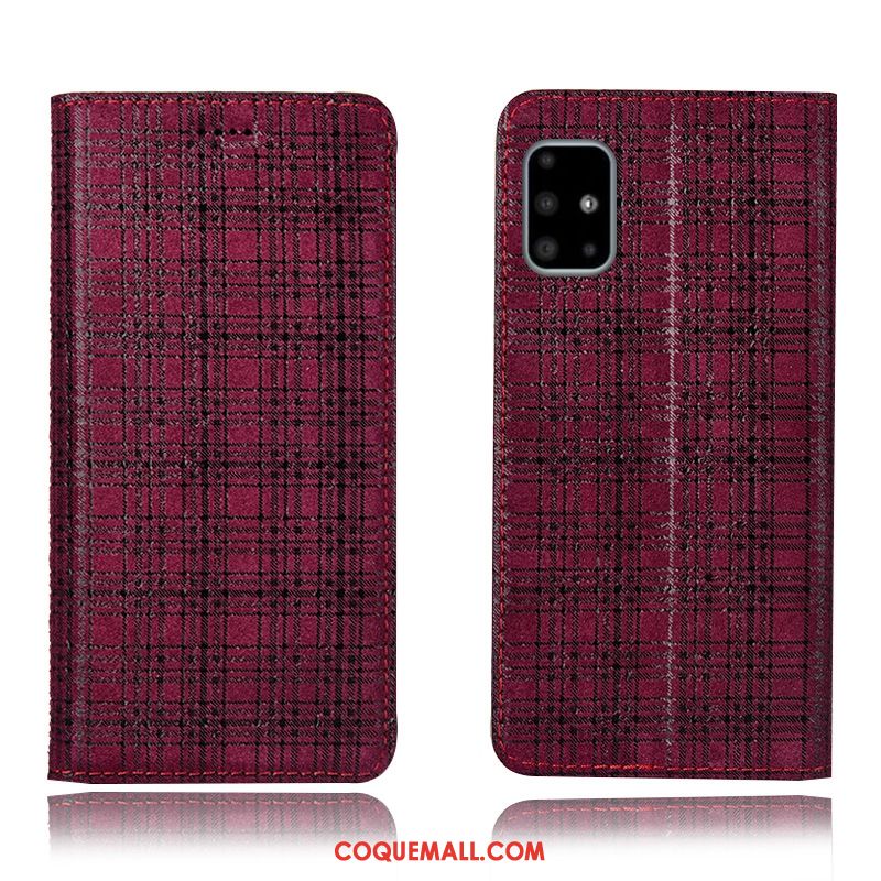 Étui Samsung Galaxy A71 Cuir Véritable Protection Velours, Coque Samsung Galaxy A71 Modèle Fleurie Tout Compris